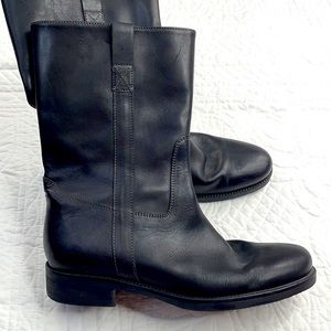 J. Crew •9.5•  Black Pull On Leather Riding boots